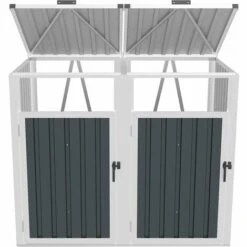 HABITAT ET JARDIN Cache Poubelle "Michigan" Anthracite - Acier Galvanisé - Couvercle à Charnière - Anthracite. 9 HABITAT ET JARDIN Cache Poubelle "Michigan" Anthracite - Acier Galvanisé - Couvercle à Charnière - Anthracite. -Poubelle Boutique 62978499 4