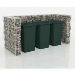 SUPERMARKET Cadre De Gabion De Poubelle Triple Acier 250 X 100 X 120 Cm -Poubelle Boutique 63651781 3
