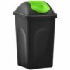 SUPERMARKET Poubelle Avec Couvercle Pivotant 60 L Noir Et Vert 1 SUPERMARKET Poubelle Avec Couvercle Pivotant 60 L Noir Et Vert -Poubelle Boutique 63654023 1