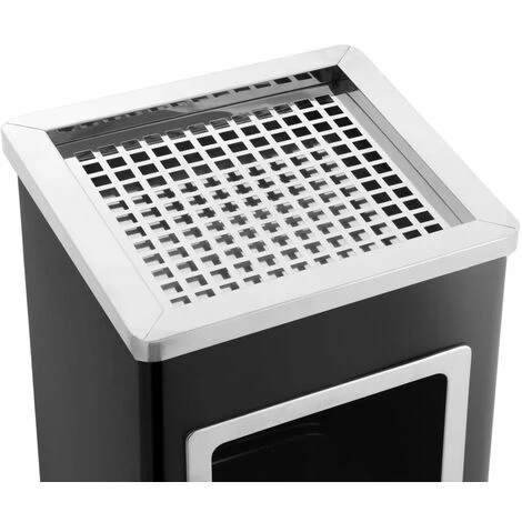 SUPERMARKET Poubelle à Cendrier D'hôtel 36 L Acier Noir 7 SUPERMARKET Poubelle à Cendrier D'hôtel 36 L Acier Noir – Image 5