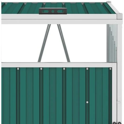 SUPERMARKET Abri De Poubelle Triple Vert 213x81x121 Cm Acier 6 SUPERMARKET Abri De Poubelle Triple Vert 213x81x121 Cm Acier – Image 4