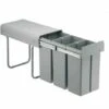 WESCO Einbau-Abfalleimer 3x10ltr. 38,5cm Alugrau