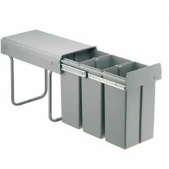 WESCO Einbau-Abfalleimer 3x10ltr. 38,5cm Alugrau