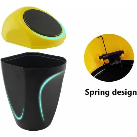 SINCèREETALI 2 Pièces Auto Voiture Poubelle Poubelle Mini Poubelle Poubelle Stockage Des Déchets Pour Voiture Bureau à Domicile Bureau(Jaune, Bleu) 7 SINCèREETALI 2 Pièces Auto Voiture Poubelle Poubelle Mini Poubelle Poubelle Stockage Des Déchets Pour Voiture Bureau à Domicile Bureau(Jaune, Bleu) – Image 5