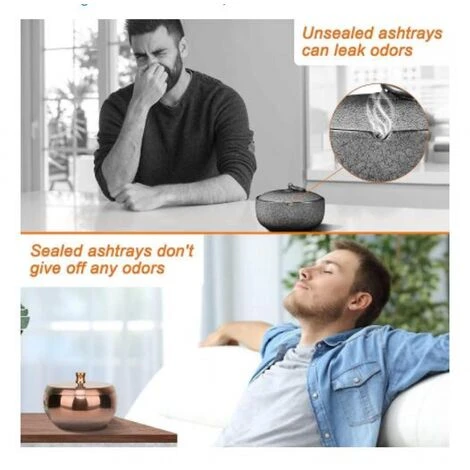 THSINDE Cendrier, Cendrier Extérieur Avec Couvercle, Ensemble De Cendriers à Cigarettes En Acier Inoxydable, Cendrier Cool Pour Une Utilisation En Extérieur Et En Intérieur 4 THSINDE Cendrier, Cendrier Extérieur Avec Couvercle, Ensemble De Cendriers à Cigarettes En Acier Inoxydable, Cendrier Cool Pour Une Utilisation En Extérieur Et En Intérieur – Image 2