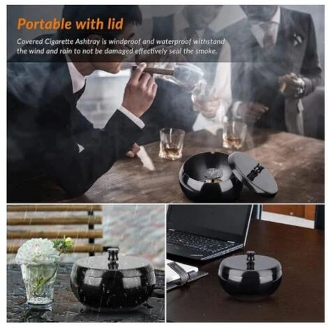 THSINDE Cendrier, Cendrier Extérieur Avec Couvercle, Ensemble De Cendriers à Cigarettes En Acier Inoxydable, Cendrier Cool Pour Une Utilisation En Extérieur Et En Intérieur 6 THSINDE Cendrier, Cendrier Extérieur Avec Couvercle, Ensemble De Cendriers à Cigarettes En Acier Inoxydable, Cendrier Cool Pour Une Utilisation En Extérieur Et En Intérieur – Image 4