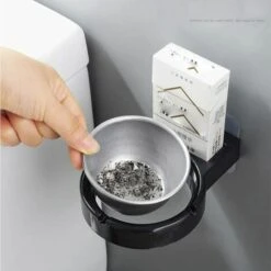 CARILLONSàVENT Cendrier Mural D'extérieur，Carivent Cendrier Mural De Salle De Bain，Cendrier De Bureau，Cendrier En Acier Inoxydable，Cendrier De Salle De Bain, 2Pcs Noir -Poubelle Boutique 64139728 4