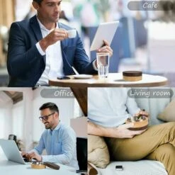 SLBRILLèRE Cendrier Avec Couvercle Acier Inoxydable Bois Cendrier à Cigarettes Portable Antidérapant Avec 3 Fentes -Poubelle Boutique 64242909 5