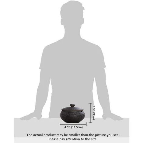 PERLE RARE Cendrier En Céramique Avec Couvercles, Coupe-vent, Cendrier Pour Une Utilisation En Intérieur Ou En Extérieur, Cendrier Pour Fumeurs, Cendrier De Bureau Pour La Maison Ou Le Bureau - Noir 7 PERLE RARE Cendrier En Céramique Avec Couvercles, Coupe-vent, Cendrier Pour Une Utilisation En Intérieur Ou En Extérieur, Cendrier Pour Fumeurs, Cendrier De Bureau Pour La Maison Ou Le Bureau - Noir – Image 5