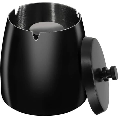 PERLE RARE Cendrier Noir Extérieur Intérieur Cendrier Noir Extérieur En Métal Incassable, Beau Cendrier Coupe-vent En Acier Inoxydable Avec Couvercle Résistant Aux Odeurs Pour Jardin, Balcon, Maison, Salle à Manger, Grande Taille 3 PERLE RARE Cendrier Noir Extérieur Intérieur Cendrier Noir Extérieur En Métal Incassable, Beau Cendrier Coupe-vent En Acier Inoxydable Avec Couvercle Résistant Aux Odeurs Pour Jardin, Balcon, Maison, Salle à Manger, Grande Taille