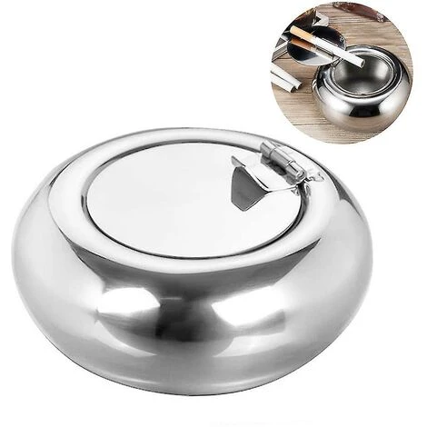 LTS FAFA Cendrier De Table Moderne En Acier Inoxydable Avec Couvercle, Cendrier À Cigarettes Pour L'intérieur Ou L'extérieur, Cendrier De Bureau Pour La Décoration De Bureau À Domicile 4 LTS FAFA Cendrier De Table Moderne En Acier Inoxydable Avec Couvercle, Cendrier À Cigarettes Pour L'intérieur Ou L'extérieur, Cendrier De Bureau Pour La Décoration De Bureau À Domicile – Image 2