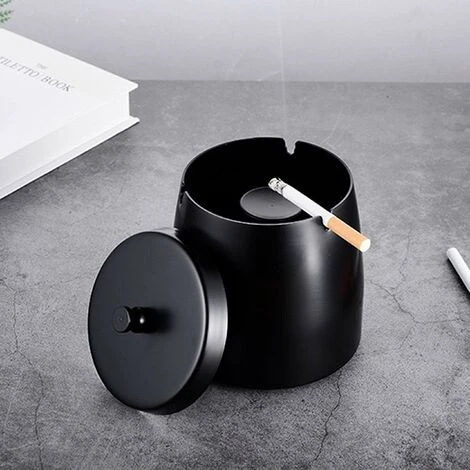 ENLENK Grand Cigarettes Cendrier Coupe-vent, Cendrier Coupe-vent Avec Couvercle, Cendrier Portable Pour IntéRieur Et ExtéRieur Avec Tapis Antidérapant Pour Restaurant, Bar, Maison, Bureau, Noir (Grand) 7 ENLENK Grand Cigarettes Cendrier Coupe-vent, Cendrier Coupe-vent Avec Couvercle, Cendrier Portable Pour IntéRieur Et ExtéRieur Avec Tapis Antidérapant Pour Restaurant, Bar, Maison, Bureau, Noir (Grand) – Image 5