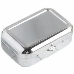 MINKUROW Cendrier De Poche, Métal Boîte à Cendrier Cendrier De Poche En Fer Blanc Cendrier De Poche Carré En Inox Cendrier En Métal Gris Clair Avec Couvercle Pour Fumeur