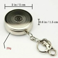 QERSTA 2pc Portatif Poche Cendrier/ Véhicule Cigarette Cendrier, Mini Acier Inoxydable Cendrier Avec Porte-clés (Sculpté Modèle) -Poubelle Boutique 65039903 2