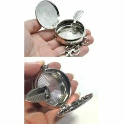 QERSTA 2pc Portatif Poche Cendrier/ Véhicule Cigarette Cendrier, Mini Acier Inoxydable Cendrier Avec Porte-clés (Sculpté Modèle) -Poubelle Boutique 65039903 5