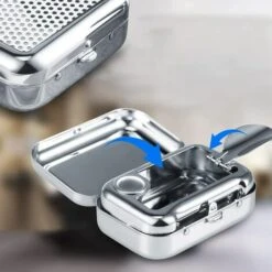 PERLE RARE Cendrier Portable, 2 Pièces Cendrier De Voyage Avec Couvercle, Cendrier De Poche Anti Odeurs, Avec Support Pour La Cigarette, Boîte Rectangulaire,Argent 9 PERLE RARE Cendrier Portable, 2 Pièces Cendrier De Voyage Avec Couvercle, Cendrier De Poche Anti Odeurs, Avec Support Pour La Cigarette, Boîte Rectangulaire,Argent -Poubelle Boutique 65177853 3