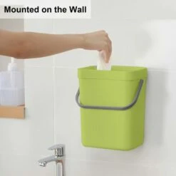 QERSTA Corbeille à Déchets Alimentaires Pour Cuisine, Poubelle Murale, 3L/0,8 Gal, Vert -Poubelle Boutique 65258357 3