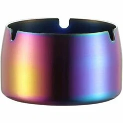 BDD 1 Paquet De Cendrier Rond En Acier Inoxydable épaissi Anti-chute Et Résistant Aux Hautes Températures Cendrier De Salon (couleur)