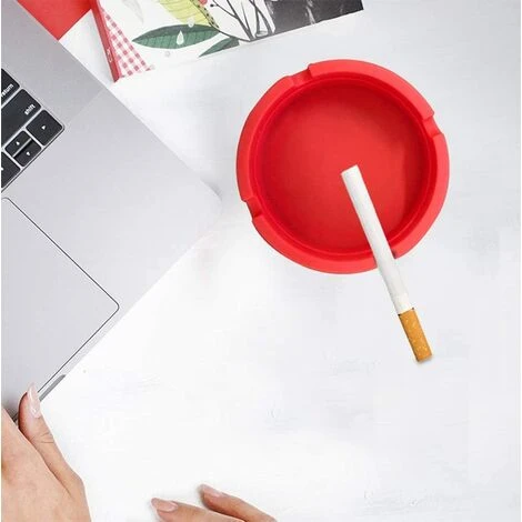 BDD 1 Paquet D'accessoires Pour Fumeurs Cendrier Rond En Silicone Résistant Aux Hautes Températures De Personnalité Créative (rouge) 4 BDD 1 Paquet D'accessoires Pour Fumeurs Cendrier Rond En Silicone Résistant Aux Hautes Températures De Personnalité Créative (rouge) – Image 2