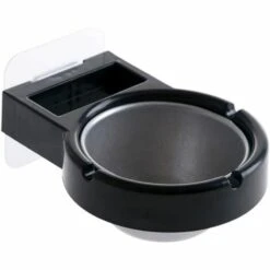 BDD 1 Pièce De Cendrier Mural En Acier Inoxydable, Toilette Non Poreuse à Aspiration Murale Domestique, Cendrier Amovible Pour Salle De Bain Et Bureau, étagère De Rangement, Noir