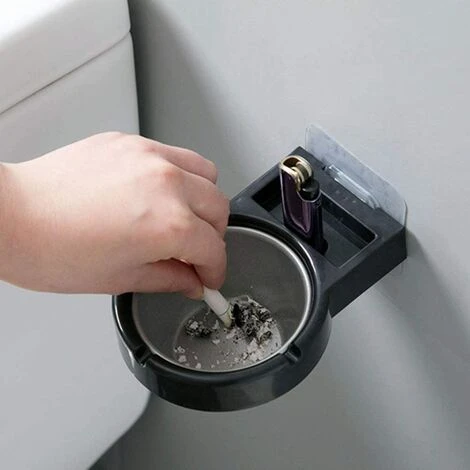 BDD 1 Pièce De Cendrier Mural En Acier Inoxydable, Toilette Non Poreuse à Aspiration Murale Domestique, Cendrier Amovible Pour Salle De Bain Et Bureau, étagère De Rangement, Noir 4 BDD 1 Pièce De Cendrier Mural En Acier Inoxydable, Toilette Non Poreuse à Aspiration Murale Domestique, Cendrier Amovible Pour Salle De Bain Et Bureau, étagère De Rangement, Noir – Image 2