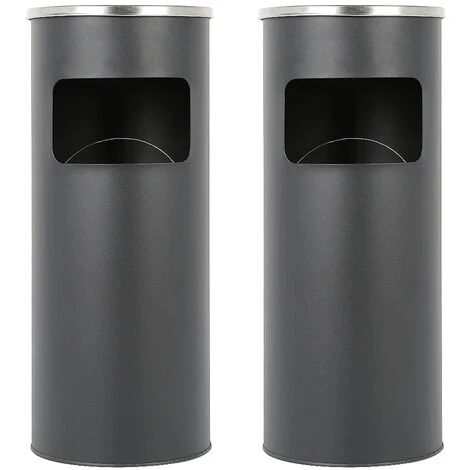 BATHRINS®Lot De 2 Poubelles En Acier Inoxydable 30L Avec Cendrier à Mailles Carrées Noir 3 BATHRINS®Lot De 2 Poubelles En Acier Inoxydable 30L Avec Cendrier à Mailles Carrées Noir