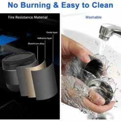 OSQI Porte-gobelet De Véhicule Automobile Poubelle Petite Mini-poubelle Poubelle De Voiture Mini Cendrier De Voiture Porte-gobelet Cendrier De Voiture Avec Couvercle LED Pour Voiture Bureau Maison -Poubelle Boutique 65506026 4