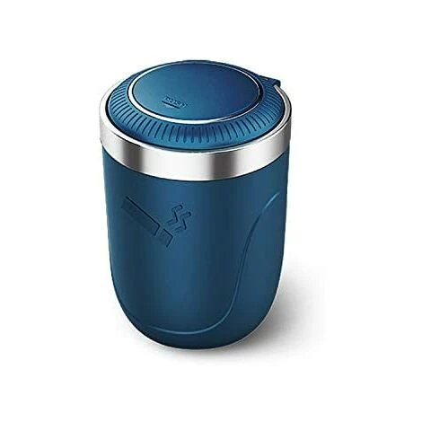 OSQI Cendrier De Voiture Avec Couvercle, Cendrier Universel Coupe-vent Pour Porte-gobelet, Poubelle Portable, Cendrier En Plastique En Acier Inoxydable Avec Lumière LED, Bleu Encre 3 OSQI Cendrier De Voiture Avec Couvercle, Cendrier Universel Coupe-vent Pour Porte-gobelet, Poubelle Portable, Cendrier En Plastique En Acier Inoxydable Avec Lumière LED, Bleu Encre