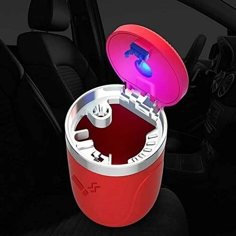 OSQI Cendrier De Voiture Avec Couvercle, Cendrier Universel Coupe-vent Pour Porte-gobelet, Poubelle Portable, Cendrier En Plastique En Acier Inoxydable Avec Lumière LED, Bleu Encre 5 OSQI Cendrier De Voiture Avec Couvercle, Cendrier Universel Coupe-vent Pour Porte-gobelet, Poubelle Portable, Cendrier En Plastique En Acier Inoxydable Avec Lumière LED, Bleu Encre – Image 3