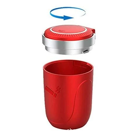 OSQI Cendrier De Voiture Avec Couvercle, Cendrier Coupe-vent Universel Pour Porte-gobelet Poubelle Portable En Acier Inoxydable Cendrier En Plastique Avec LED, Rouge 5 OSQI Cendrier De Voiture Avec Couvercle, Cendrier Coupe-vent Universel Pour Porte-gobelet Poubelle Portable En Acier Inoxydable Cendrier En Plastique Avec LED, Rouge – Image 3