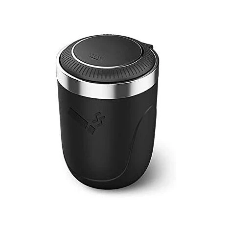 OSQI Cendrier De Voiture Avec Couvercle, Cendrier Coupe-vent Universel Pour Porte-gobelet Poubelle Portable En Acier Inoxydable Cendrier En Plastique Avec LED, Noir 3 OSQI Cendrier De Voiture Avec Couvercle, Cendrier Coupe-vent Universel Pour Porte-gobelet Poubelle Portable En Acier Inoxydable Cendrier En Plastique Avec LED, Noir