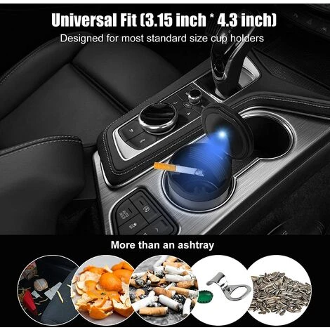 OSQI Cendrier De Tasse De Voiture Avec Couvercle Et Lumière LED, Seau De Cendres De Voyage De Cigare Décoratif Idéal Cendrier De Cigarette Extérieur Poubelle De Voiture 4 OSQI Cendrier De Tasse De Voiture Avec Couvercle Et Lumière LED, Seau De Cendres De Voyage De Cigare Décoratif Idéal Cendrier De Cigarette Extérieur Poubelle De Voiture – Image 2