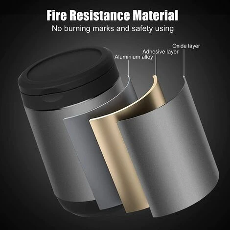 OSQI Cendrier De Tasse De Voiture Avec Couvercle Et Lumière LED, Seau De Cendres De Voyage De Cigare Décoratif Idéal Cendrier De Cigarette Extérieur Poubelle De Voiture 6 OSQI Cendrier De Tasse De Voiture Avec Couvercle Et Lumière LED, Seau De Cendres De Voyage De Cigare Décoratif Idéal Cendrier De Cigarette Extérieur Poubelle De Voiture – Image 4