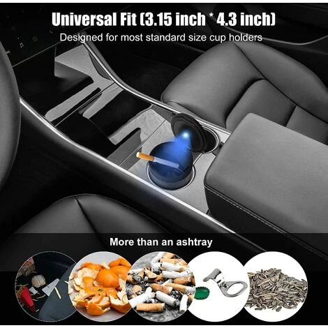 OSQI Cendrier De Voiture Avec Couvercle, Cendrier Extérieur Portable En Acier Inoxydable Sans Fumée, Cendrier De Cigarette Automatique à Lumière LED Noire Pour Bureau à Domicile 4 OSQI Cendrier De Voiture Avec Couvercle, Cendrier Extérieur Portable En Acier Inoxydable Sans Fumée, Cendrier De Cigarette Automatique à Lumière LED Noire Pour Bureau à Domicile – Image 2
