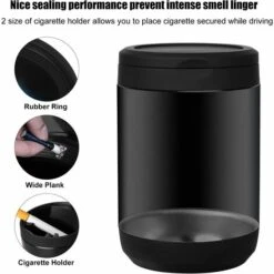 OSQI Cendrier De Voiture Avec Couvercle, Cendrier Extérieur Portable En Acier Inoxydable Sans Fumée, Cendrier De Cigarette Automatique à Lumière LED Noire Pour Bureau à Domicile 9 OSQI Cendrier De Voiture Avec Couvercle, Cendrier Extérieur Portable En Acier Inoxydable Sans Fumée, Cendrier De Cigarette Automatique à Lumière LED Noire Pour Bureau à Domicile -Poubelle Boutique 65506595 3