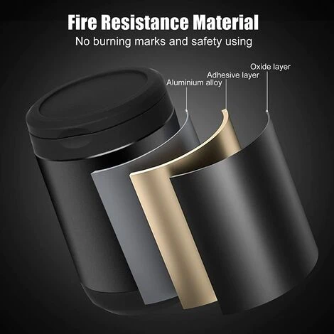 OSQI Cendrier De Voiture Avec Couvercle, Cendrier Extérieur Portable En Acier Inoxydable Sans Fumée, Cendrier De Cigarette Automatique à Lumière LED Noire Pour Bureau à Domicile 6 OSQI Cendrier De Voiture Avec Couvercle, Cendrier Extérieur Portable En Acier Inoxydable Sans Fumée, Cendrier De Cigarette Automatique à Lumière LED Noire Pour Bureau à Domicile – Image 4