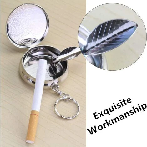 LADACèE 3Pcs Mini Cendrier,50*17MM Cendrier De Poche Cendrier Portable Véhicule Cigarette Cendrier Cendrier Portable Avec Porte-clés,pour Fumer Usage Intérieur Extérieur(Argent) 6 LADACèE 3Pcs Mini Cendrier,50*17MM Cendrier De Poche Cendrier Portable Véhicule Cigarette Cendrier Cendrier Portable Avec Porte-clés,pour Fumer Usage Intérieur Extérieur(Argent) – Image 4