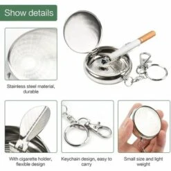 LADACèE 3Pcs Mini Cendrier,50*17MM Cendrier De Poche Cendrier Portable Véhicule Cigarette Cendrier Cendrier Portable Avec Porte-clés,pour Fumer Usage Intérieur Extérieur(Argent) 11 LADACèE 3Pcs Mini Cendrier,50*17MM Cendrier De Poche Cendrier Portable Véhicule Cigarette Cendrier Cendrier Portable Avec Porte-clés,pour Fumer Usage Intérieur Extérieur(Argent) -Poubelle Boutique 65615944 5