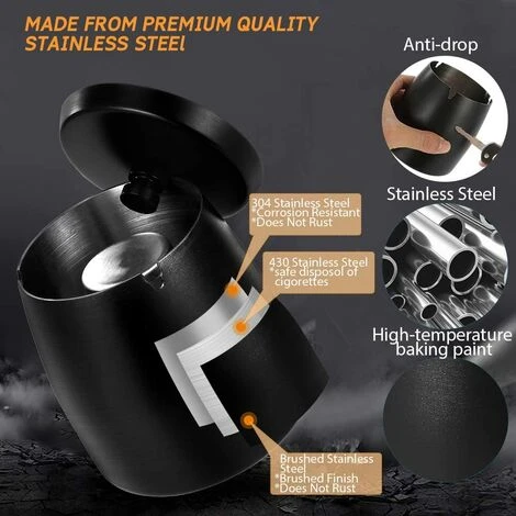 HELLO KITTY BAIN Cendrier à Cigarettes Avec Couvercle Cendriers En Acier Inoxydable Sans Fumée Recouverts D'odeur Coupe-vent 4 HELLO KITTY BAIN Cendrier à Cigarettes Avec Couvercle Cendriers En Acier Inoxydable Sans Fumée Recouverts D'odeur Coupe-vent – Image 2