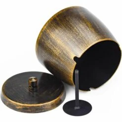 PERLE RARE Cendrier Avec Couvercle, Cendrier En Acier Inoxydable Coupe-vent Extérieur Et Intérieur 100 × 84 Mm, Cendrier à Cigarettes Pour Jardin, Bureau, Maison (Bronze) -Poubelle Boutique 65797397 3