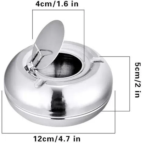PERLE RARE Lot De 2 Cendriers Ronds Modernes En Acier Inoxydable – Avec Pare-brise – Portables, Réutilisables Pour Une Utilisation En Extérieur Ou En Intérieur. 4 PERLE RARE Lot De 2 Cendriers Ronds Modernes En Acier Inoxydable – Avec Pare-brise – Portables, Réutilisables Pour Une Utilisation En Extérieur Ou En Intérieur. – Image 2