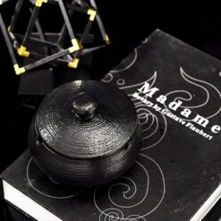 PERLE RARE Cendrier En Céramique Avec Couvercle, Cendrier Coupe-vent Intérieur Et Extérieur (noir) -Poubelle Boutique 65797466 3