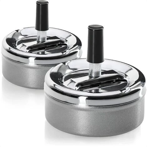 PERLE RARE 2X Cendrier Fermé Avec Fonction Pivotant - Cendrier Pivotant En Métal Pour Intérieur Et Extérieur - Ø 9,5 Cm (02 Pièces - Fonction Pivotant) 3 PERLE RARE 2X Cendrier Fermé Avec Fonction Pivotant - Cendrier Pivotant En Métal Pour Intérieur Et Extérieur - Ø 9,5 Cm (02 Pièces - Fonction Pivotant)