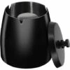 AOUGO Cendrier En Acier Inoxydable Avec Couvercle, Cendrier Extérieur Noir, Cendriers Coupe-vent Et Anti-pluie Pour Cigarettes, Cendriers En Métal Avec Couvercles à L'extérieur, Facile à Nettoyer, Porte-cendres Pour Bar De Jardin Fumeurs, M -Poubelle Boutique 65870108 1