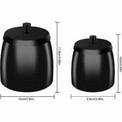 AOUGO Cendrier En Acier Inoxydable Avec Couvercle, Cendrier Extérieur Noir, Cendriers Coupe-vent Et Anti-pluie Pour Cigarettes, Cendriers En Métal Avec Couvercles à L'extérieur, Facile à Nettoyer, Porte-cendres Pour Bar De Jardin Fumeurs, M -Poubelle Boutique 65870108 5