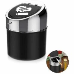 THSINDE Cendrier à Cigarettes En Acier Sans Fumée Avec Couvercle Coulissant, Seau De Cendrier Portable Coupe-vent, Grand Petit Ensemble Pour La Maison, La Terrasse, La Voiture De Sable
