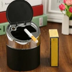 THSINDE Cendrier à Cigarettes En Acier Sans Fumée Avec Couvercle Coulissant, Seau De Cendrier Portable Coupe-vent, Grand Petit Ensemble Pour La Maison, La Terrasse, La Voiture De Sable -Poubelle Boutique 65916347 3