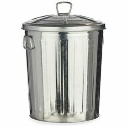BRICOMARTEAU Poubelle 25 L Argenté Acier (32,5 X 48 X 32,5 Cm)