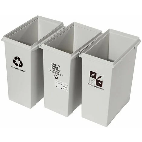 PREMIER 36L Poubelle Déchets De Stockage Des Déchets Au Tri Couvercle Ouvert (12LX3)) 5 PREMIER 36L Poubelle Déchets De Stockage Des Déchets Au Tri Couvercle Ouvert (12LX3)) – Image 3