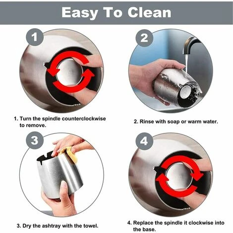 FLETéçA Cendrier Exterieur Interieur Ashtray Outdoor Incassable Metal, Beau Cendriers En Acier Inox Coupe-vent Avec Couvercle Anti Odeur Pour Jardin Balcon Maison Restaurant, Grande 7 FLETéçA Cendrier Exterieur Interieur Ashtray Outdoor Incassable Metal, Beau Cendriers En Acier Inox Coupe-vent Avec Couvercle Anti Odeur Pour Jardin Balcon Maison Restaurant, Grande – Image 5